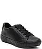 Color:Black - Image 1 - Alexandria Leather Lace Up Sneakers