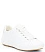 Color:White - Image 1 - Alexandria Leather Lace Up Sneakers