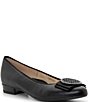 ara Bambi Leather Ornament Bow Ballet Flats - Image 1