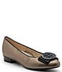 Color:Tiaga Metallic Leather - Image 1 - Bambi Leather Ornament Bow Ballet Flats
