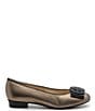 Color:Tiaga Metallic Leather - Image 2 - Bambi Leather Ornament Bow Ballet Flats