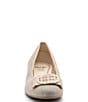 Color:Sand Pin Dot Suede - Image 4 - Bambi Pin Dot Suede Ornament Bow Ballet Flats
