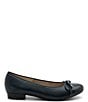 Color:Navy Leather - Image 2 - Belinda Leather Cap Toe Bow Ballet Flats
