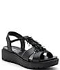 Color:Black - Image 1 - Bristol Banded Platform Wedge Sandals