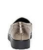 Color:Taiga Metallic - Image 3 - Dewitt Metallic Leather Platform Wedge Loafers