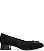 ara Gale Suede Leopard Print Patent Buckle Ornament Block Heel Pumps - Image 2