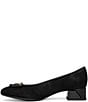 ara Gale Suede Leopard Print Patent Buckle Ornament Block Heel Pumps - Image 3