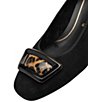 ara Gale Suede Leopard Print Patent Buckle Ornament Block Heel Pumps - Image 5