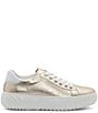 Color:Gold - Image 2 - Mikky Leather Platform Sneakers