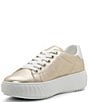 Color:Gold - Image 5 - Mikky Leather Platform Sneakers