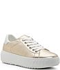 Color:Gold - Image 1 - Mikky Leather Platform Sneakers
