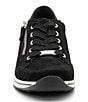 Color:Black Suede/Pin Dot - Image 4 - Oleanna Pin Dot Suede and Leather Zip Sneakers