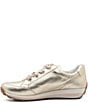 ara Ollie Metallic Leather Side Zip Sneakers - Image 4