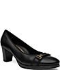 ara Ophelia Leather Decorative Buckle Strap Block Heel Pumps - Image 1