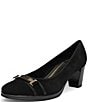 ara Ophelia Suede Decorative Buckle Strap Block Heel Pumps - Image 5