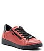 Color:Chili Red/Black - Image 1 - Rei-Low Leather Zip Sneakers