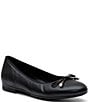 Color:Black Leather - Image 1 - Scout Leather Bow Ballet Flats