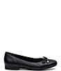 Color:Black Leather - Image 2 - Scout Leather Bow Ballet Flats