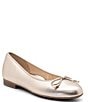 Color:Silver - Image 1 - Scout Metallic Leather Bow Ballet Flats