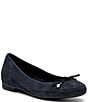 Color:Navy Suede - Image 1 - Scout Suede Bow Ballet Flats