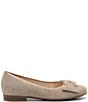 Color:Beige - Image 2 - Sheridan Suede Bow Buckle Flats