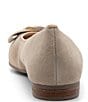 Color:Beige - Image 3 - Sheridan Suede Bow Buckle Flats