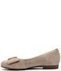 Color:Beige - Image 4 - Sheridan Suede Bow Buckle Flats