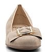 Color:Beige - Image 6 - Sheridan Suede Bow Buckle Flats
