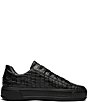ara Women's Carol Croco Embossed Leather Lace Up Platform Sneakers - Image 2