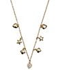 Argento Vivo Charm Drop Frontal Collar Necklace - Image 1