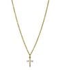 Argento Vivo Crystal CZ Mini Cross Short Pendant Necklace, Color:Gold - Image 2