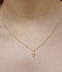 Argento Vivo Crystal CZ Mini Cross Short Pendant Necklace, Color:Gold - Image 3