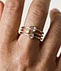 Argento Vivo CZ Multi Stone Three Row Stacked Ring - Image 3