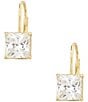 Argento Vivo CZ Square Drop Earrings, Color:Gold - Image 1