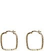 Color:Gold - Image 1 - Diamond Cut Square Hoop Earrings