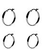 Argento Vivo Flat Hoop Earring Set - Image 4