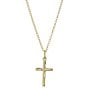 Argento Vivo Hammered Cross Short Pendant Sterling Silver Necklace, Color:Gold - Image 2