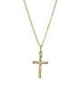 Color:Gold - Image 2 - Hammered Cross Short Pendant Sterling Silver Necklace