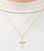 Color:Gold - Image 3 - Hammered Cross Short Pendant Sterling Silver Necklace