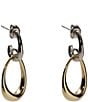 Argento Vivo Interlock Two Tone Oval Drop Earrings - Image 1