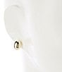 Argento Vivo Minimal Oval Stud Earrings, Color:Gold - Image 2
