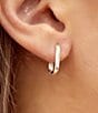 Color:Silver - Image 2 - Oblong Hoop Earrings