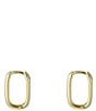 Color:Gold - Image 1 - Oblong Hoop Earrings