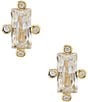Argento Vivo Small Baguette Stud Earrings, Color:Gold - Image 1