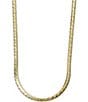 Color:Gold - Image 2 - Snake Textured Sterling Silver Chain Necklace