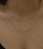 Color:Gold - Image 2 - Sterling Silver Double Row Chain Necklace