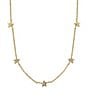 Color:Gold - Image 2 - Crystal Sterling Silver Pave Star Choker Necklace