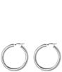 Argento Vivo Tube Hoop Earrings, Color:Silver - Image 1