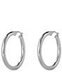 Argento Vivo Tube Hoop Earrings, Color:Silver - Image 2