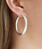 Argento Vivo Tube Hoop Earrings, Color:Silver - Image 3